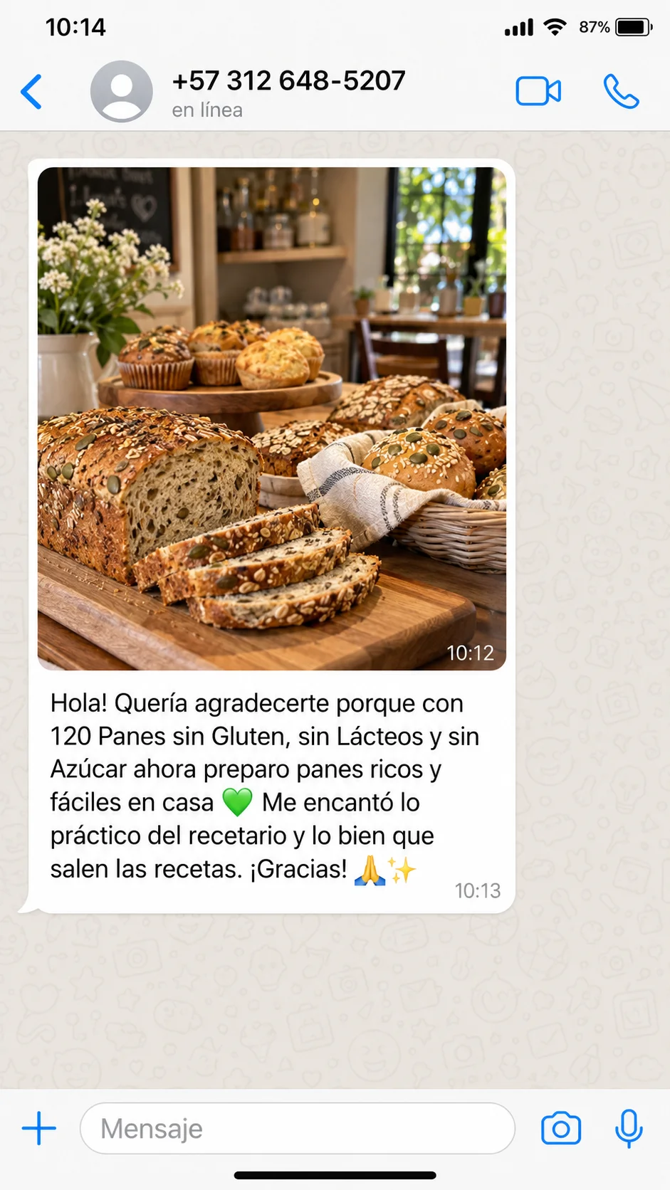 Testimonio de WhatsApp: ahora preparo panes ricos y fáciles en casa