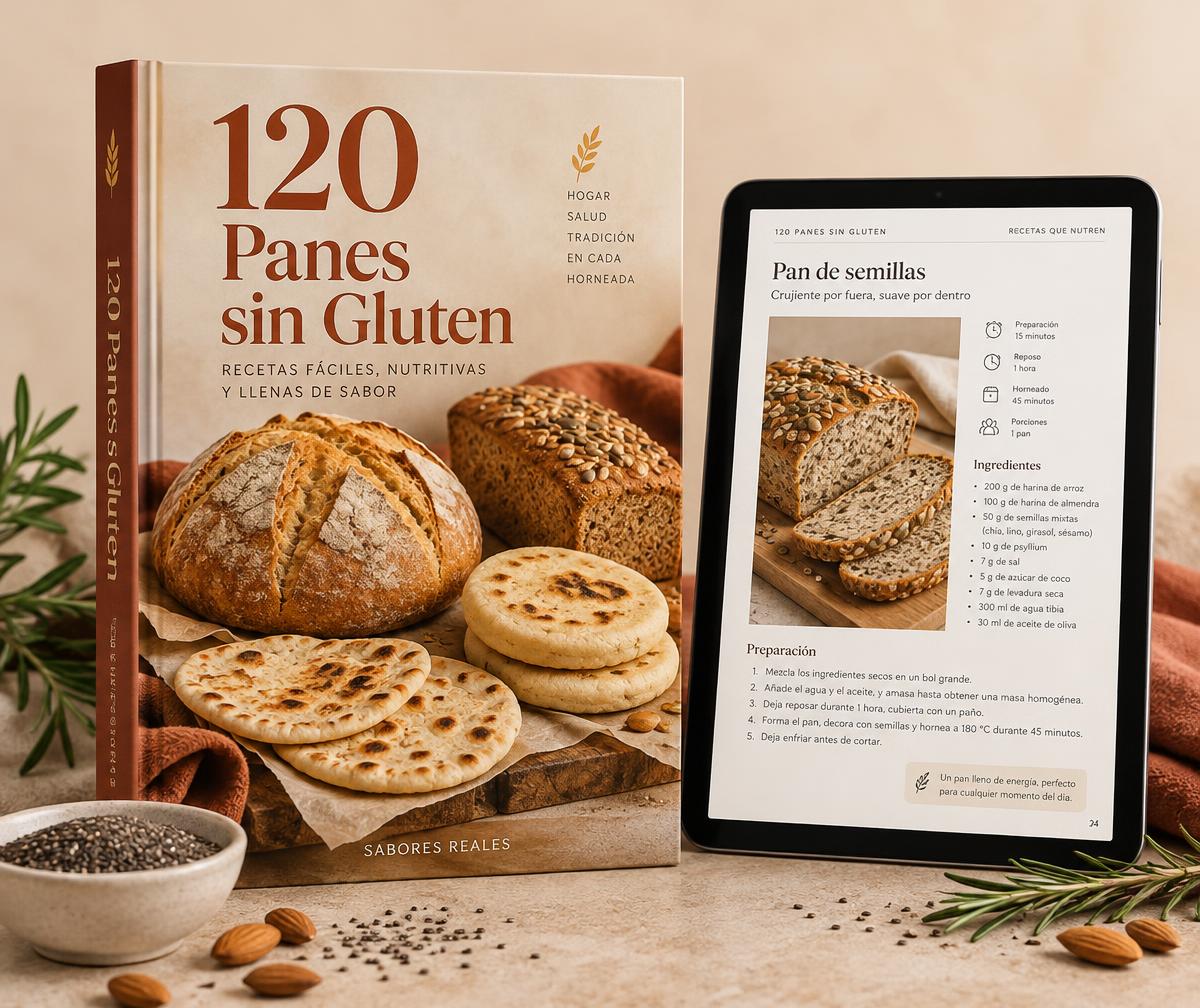 Recetario en libro y tablet